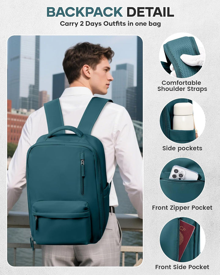 Work, travel, school: multi-compartment laptop bag with adjustable shoulder strap.