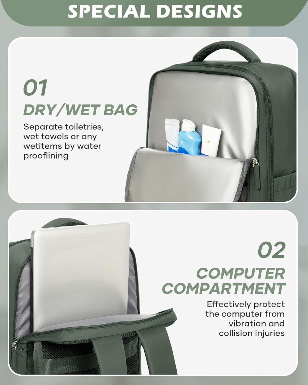 Everyday protection: multi-compartment laptop bag with adjustable shoulder strap.