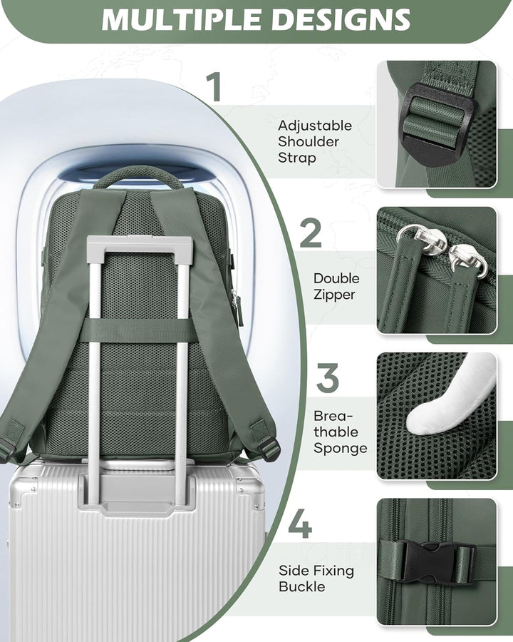 Commuter multi-compartment laptop bag, adjustable for comfortable, organized trips.