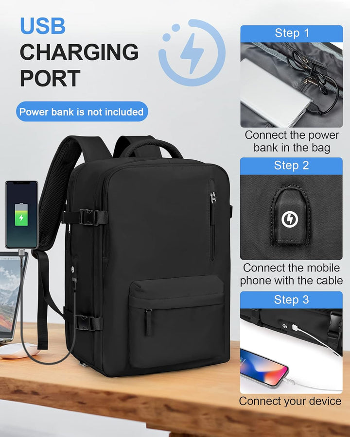 Padded laptop protection in a multi-compartment bag with adjustable strap.