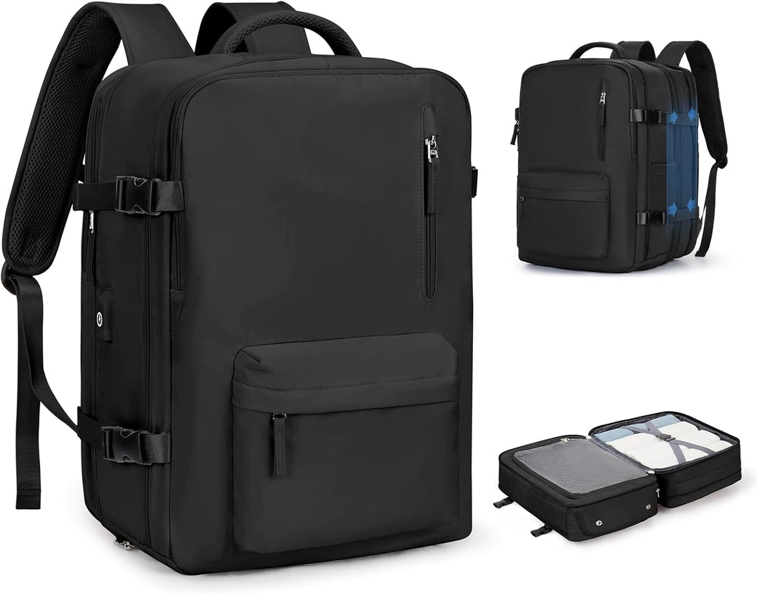 Unisex multi-compartment laptop bag with adjustable strap for work & travel.