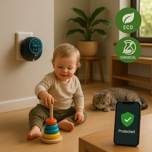 Full-room fogger for pantry moth larvae, adults, and eggs; complete home pest control & food safety.