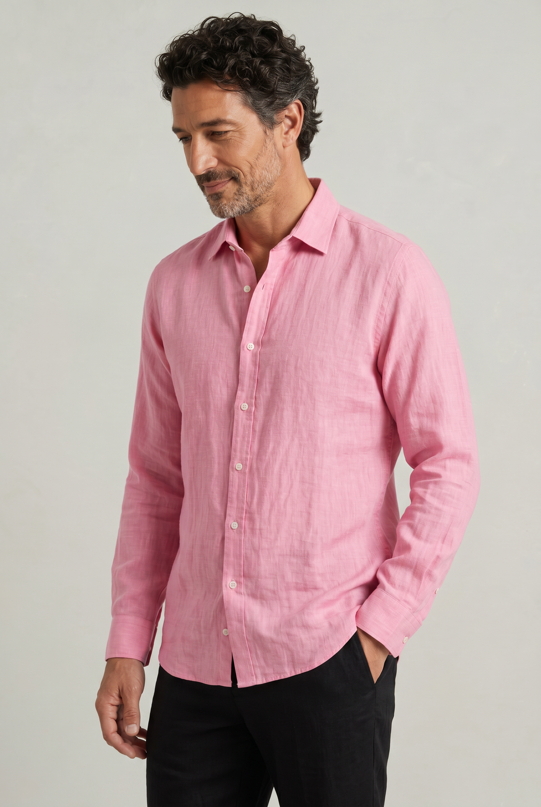 Men's long sleeve top with textured fabric. Relaxed fit, perfect for breathable everyday fashion.
