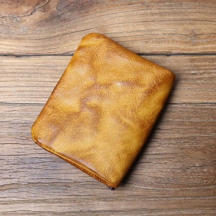 Durable full-grain leather men's wallet, bifold design, classic style & secure for everyday use.