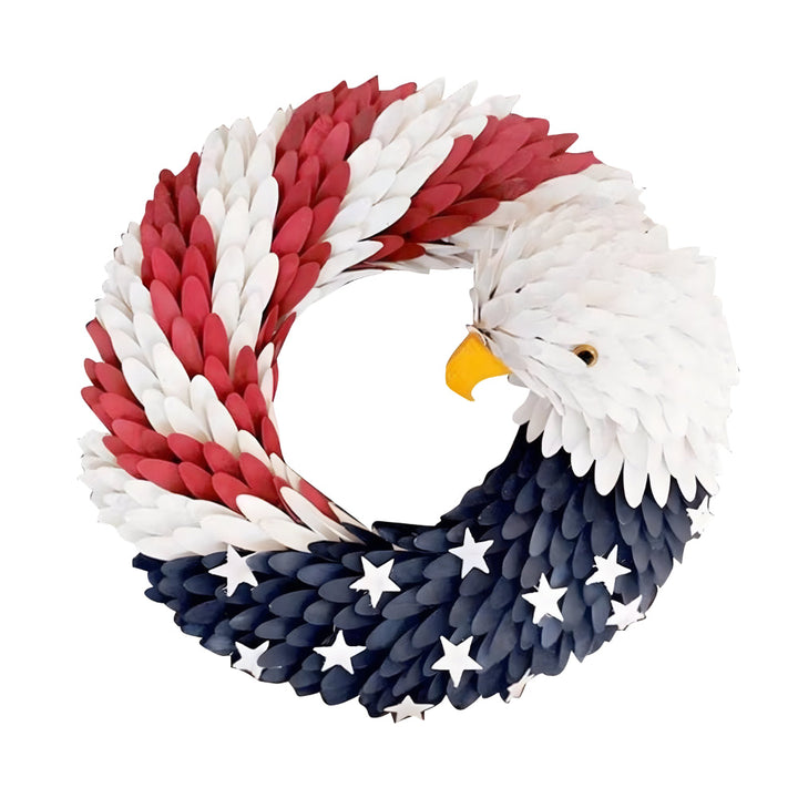 Celebrate veterans with this patriotic eagle wreath, ideal for any occasion.