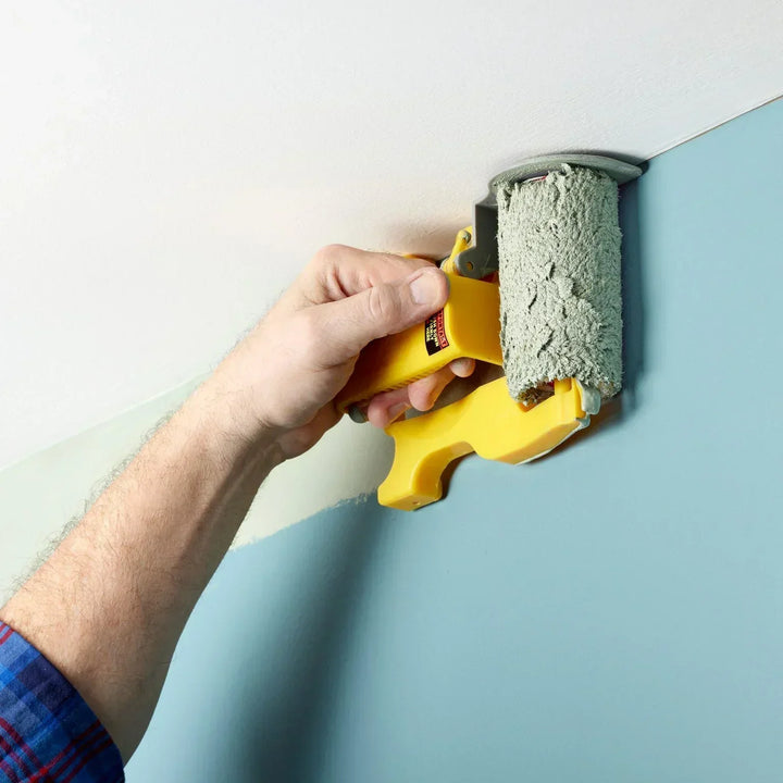 Complete edge painting supplies set, including roller & brush for precise wall and ceiling paint application.