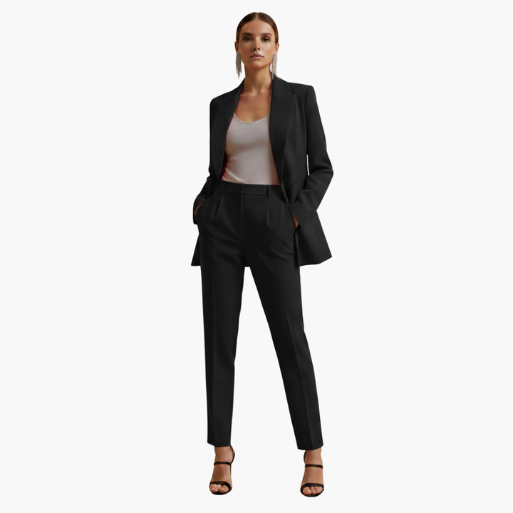 Persephone | Women's Double Breasted Light Blue Blazer Set - Light Blue - Image 8