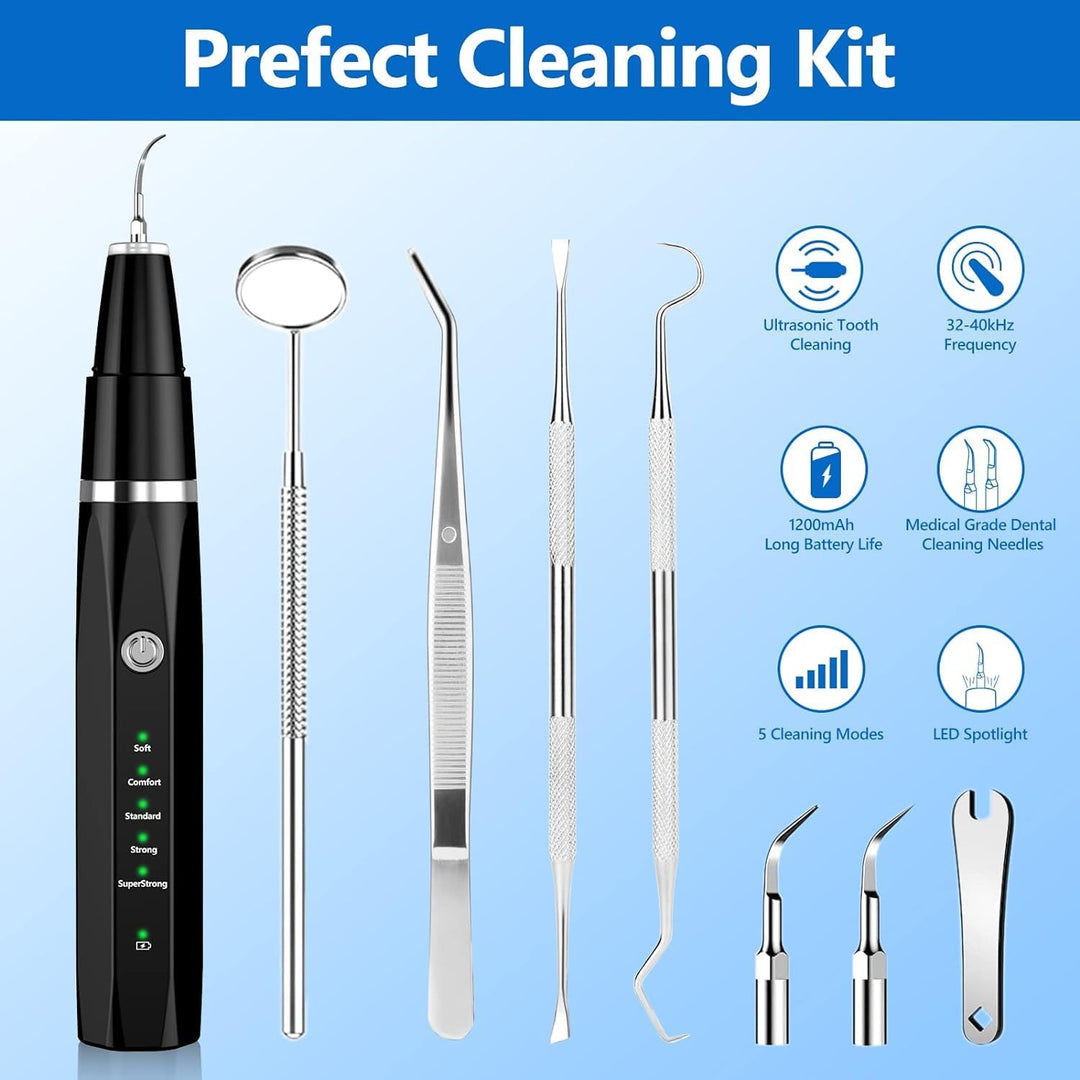 Ergonomic pet ultrasonic tooth cleaner device, designed for home use & effective dog/cat dental care.