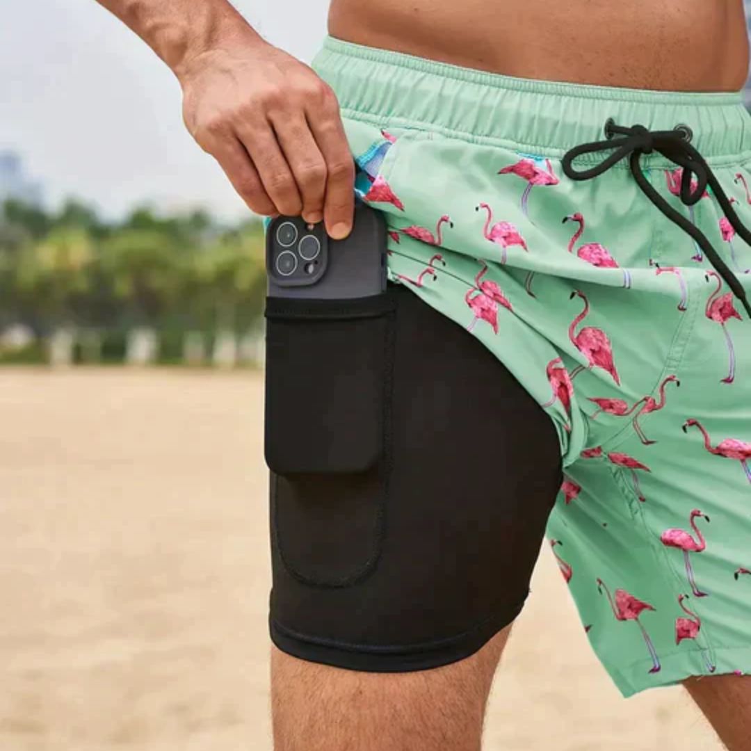 Quick-dry men's Peter swim shorts. Versatile for beachwear, pool parties & casual summer resort outfits.