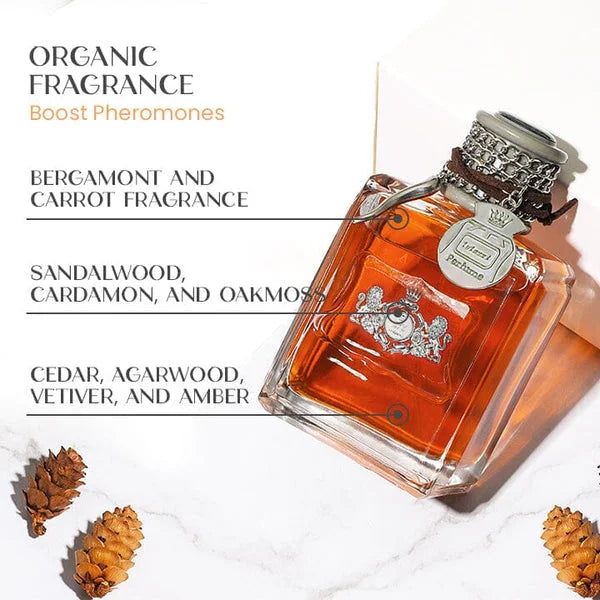Luxurious men's pheromone fragrance, an eau de parfum for lasting attraction and a boost of confidence.