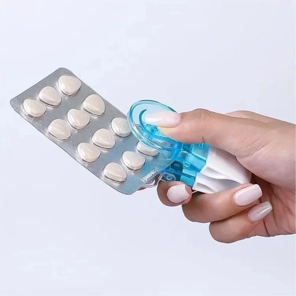 Health aid pill management system designed for seniors, an easy-use tablet holder for daily medication.