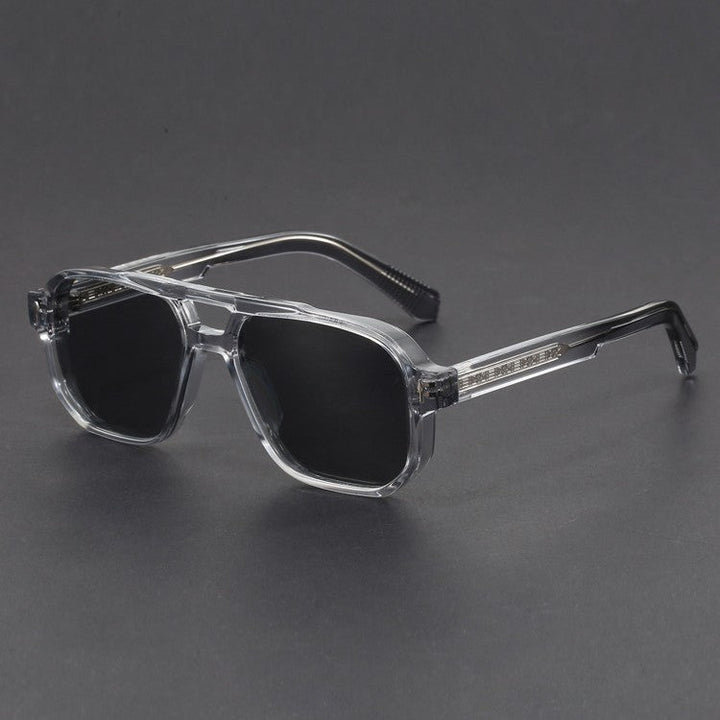 Fashionable unisex square pilot sunglasses, a bold modern eyewear accessory with a chunky frame.