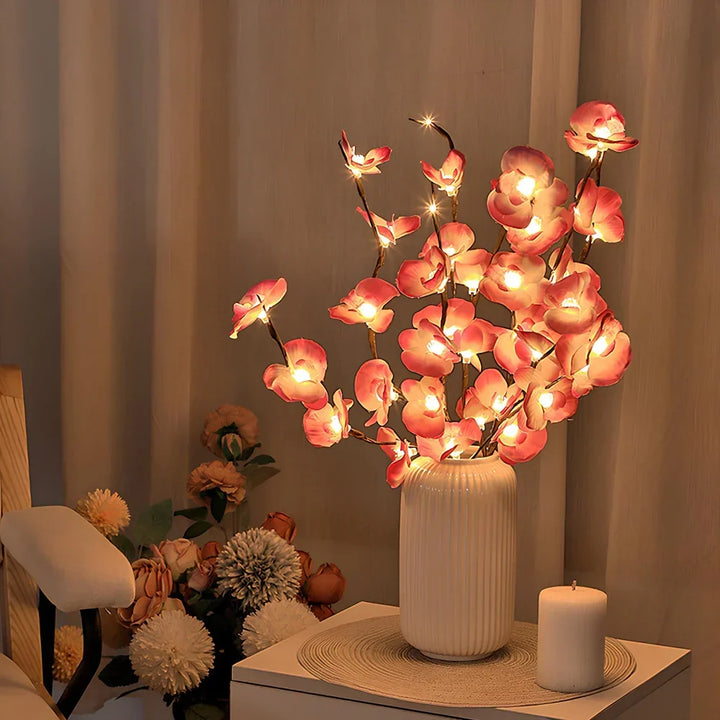 Nvroome Lights: Warm white LED flower branches for stylish & ambient home decor.