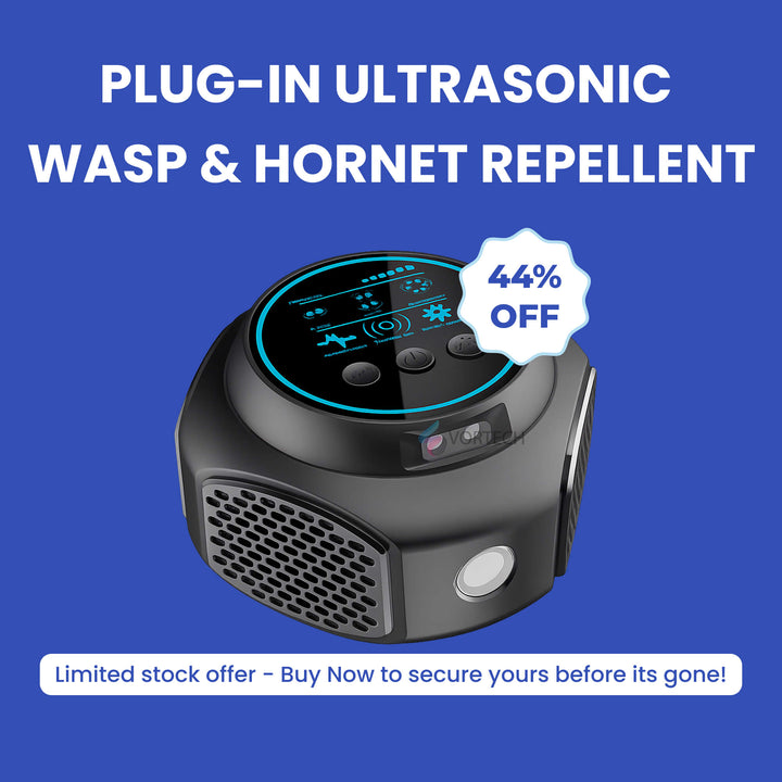 Enjoying a pest-free patio with a silent ultrasonic wasp & hornet repellent, ensuring outdoor insect control.