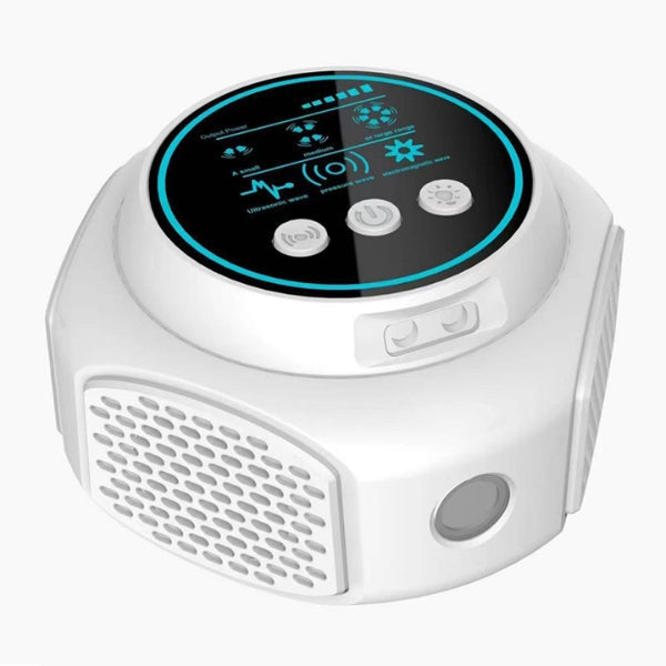 Outdoor ultrasonic wasp & hornet repellent. Silent bug deterrent for effective chemical-free pest control on patio.