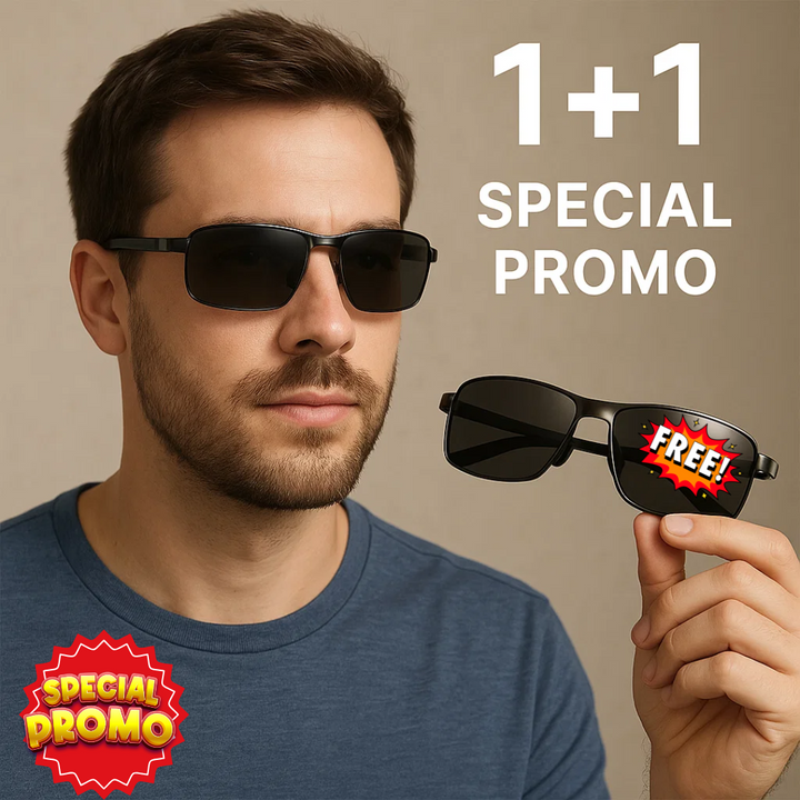 Stylish unisex photochromic sunglasses, polarized lenses adapt to light, offering superior glare protection for driving.