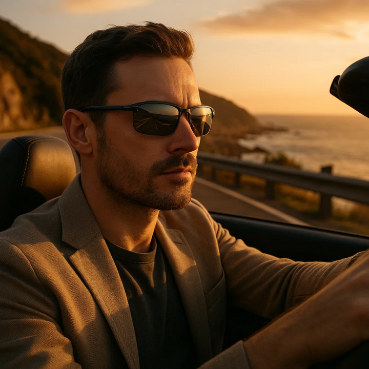 Protective unisex photochromic polarized eyewear, perfect for daily wear & outdoor activities, reducing glare & eye strain.
