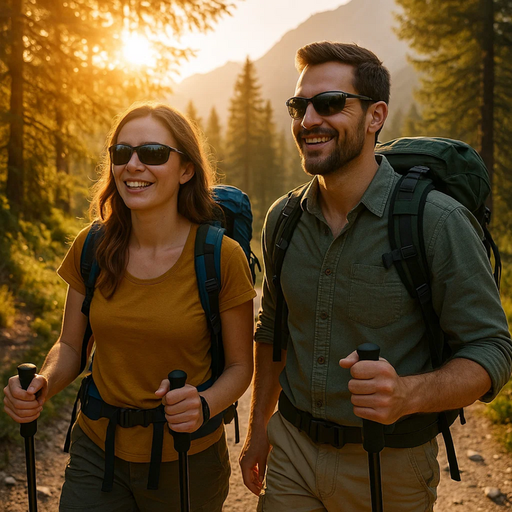 Sleek black unisex polarized photochromic sunglasses, essential fashion eyewear for driving & adaptable daily protection.