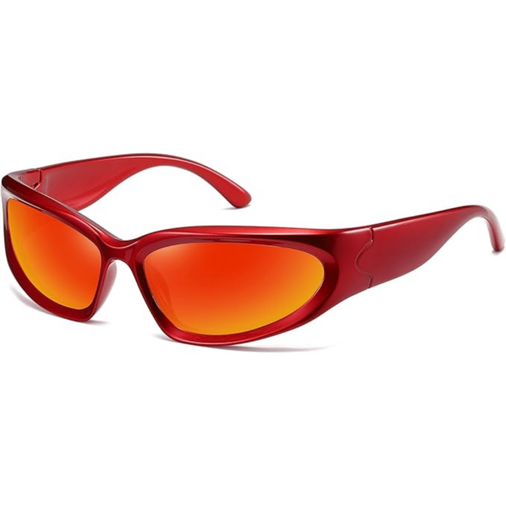 Premium unisex polarized sports eyewear, wrap-around style for UV protection & glare reduction.