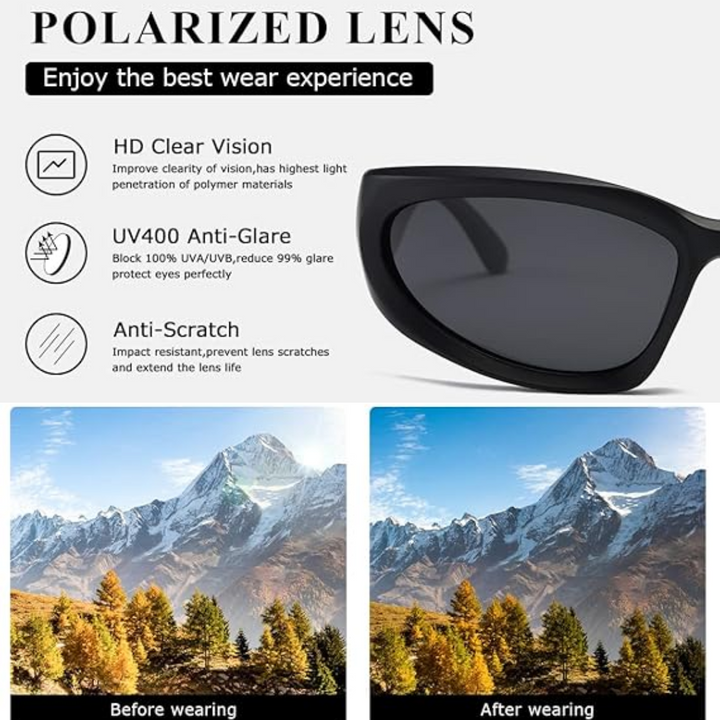 SwiftWrap polarized sports sunglasses for men & women, outdoor activities & driving.