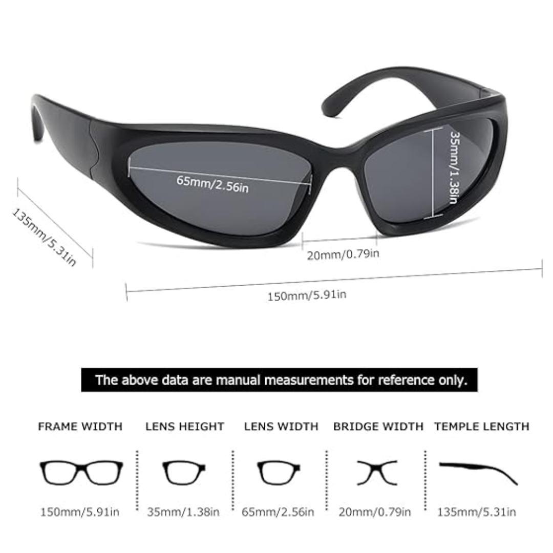 Durable polarized sports sunglasses, wrap-around for cycling, running & active lifestyles.
