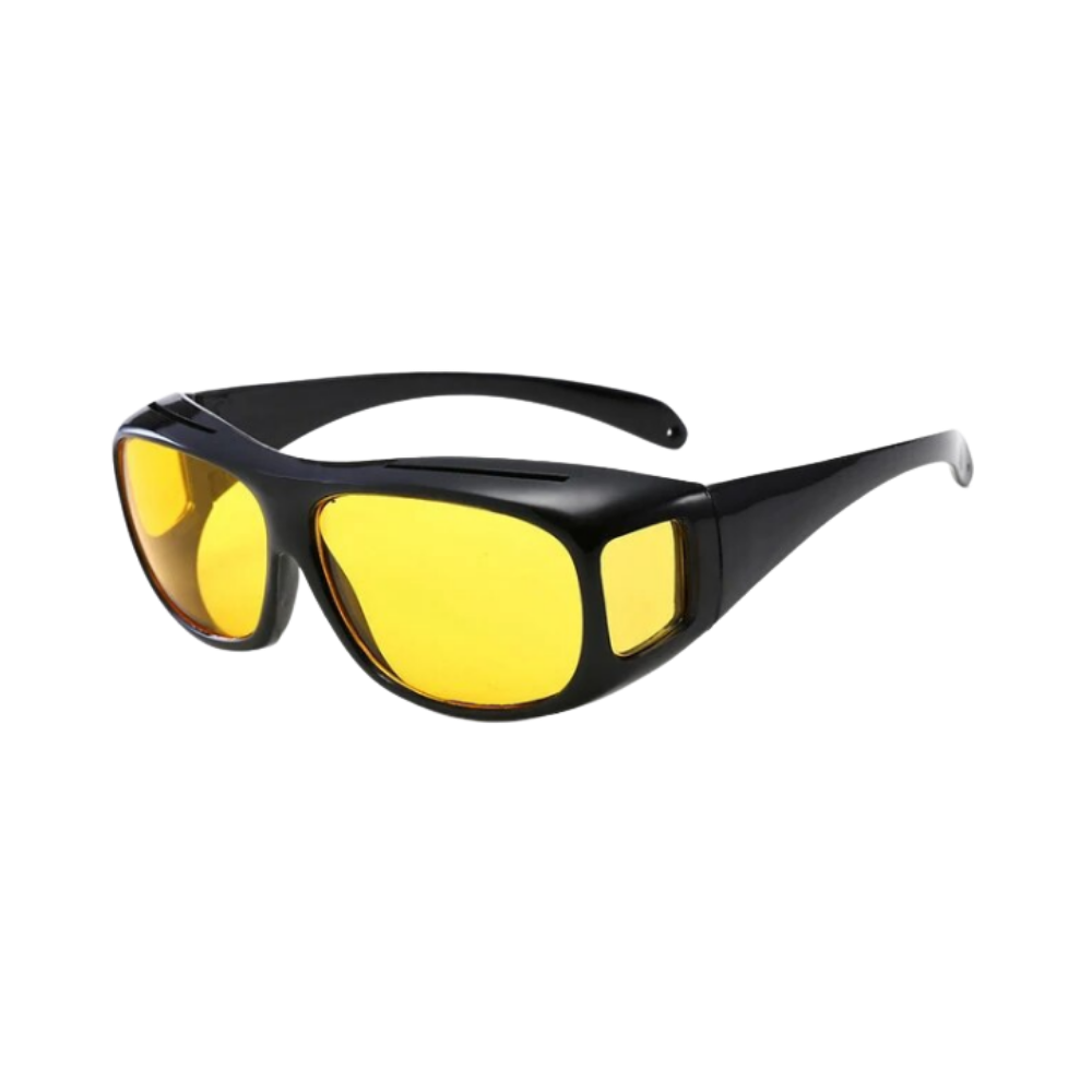 Unisex polarized night driving glasses with GlareCut anti-glare technology for safe vision in low light.