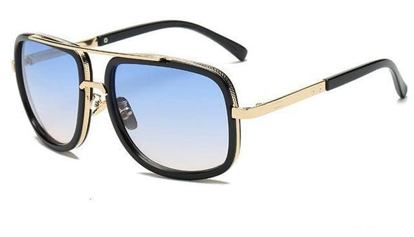 Modern men's polarized fashion sunglasses, UV400 protected, lightweight alloy frame eyewear.