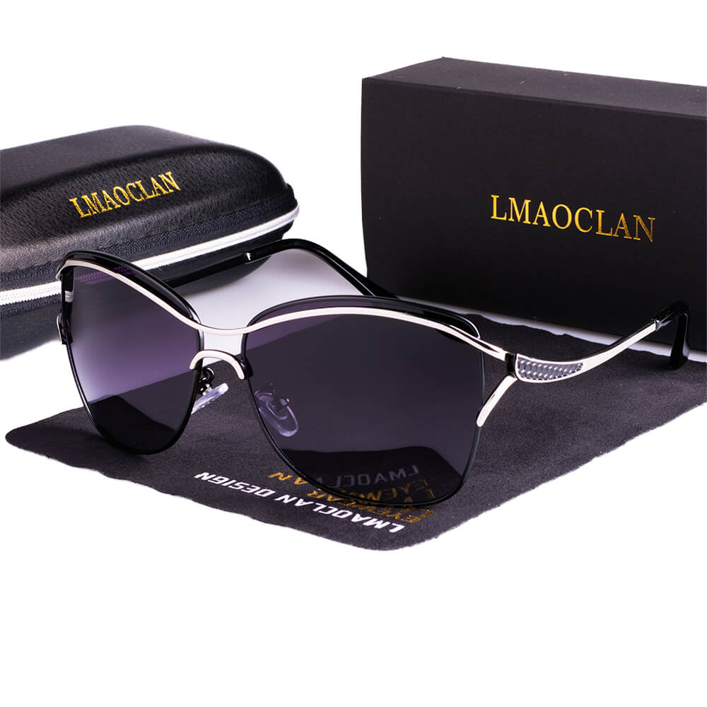 Chic unisex polarized sunglasses, offering luxury fashion style with UV protection and anti-glare for a designer look.