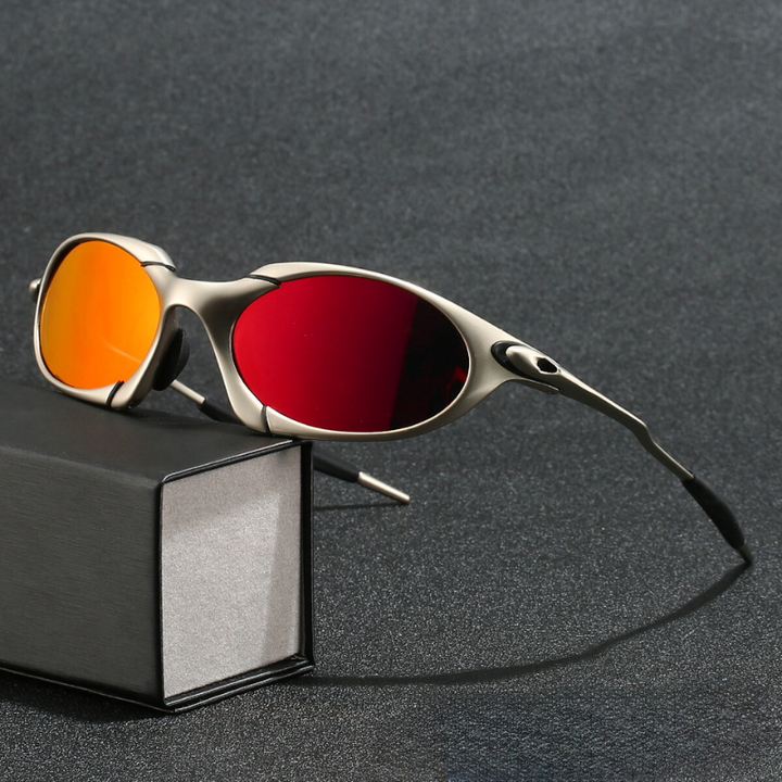 Stylish unisex sunglasses with durable lightweight metal frame, offering superior polarized anti-glare & UV protection.