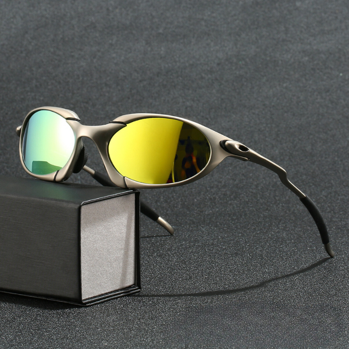 Lightweight metal frame polarized sunglasses for unisex, offering UV protection, ideal for sports and daily wear.