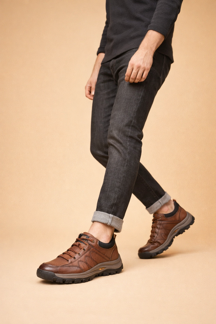 Premium hand-stitched men's casual shoes offering superior comfort and all-day support. Ideal versatile footwear.