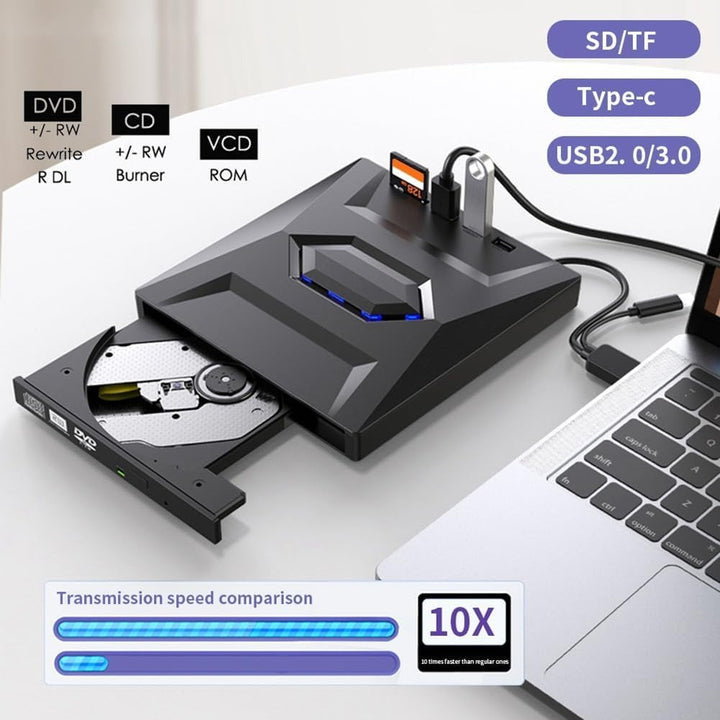 USB-C external DVD drive for laptops, plays CDs and DVDs