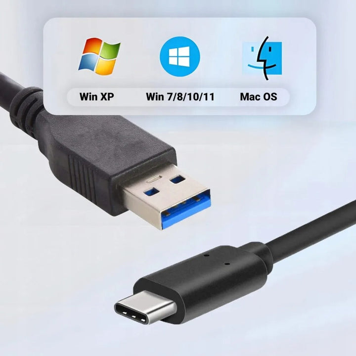High-speed external CD RW drive, compatible with USB-A and USB-C