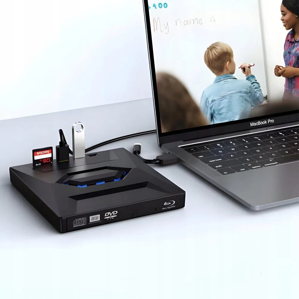 Multi-functional external drive: DVD/CD burner with media reader