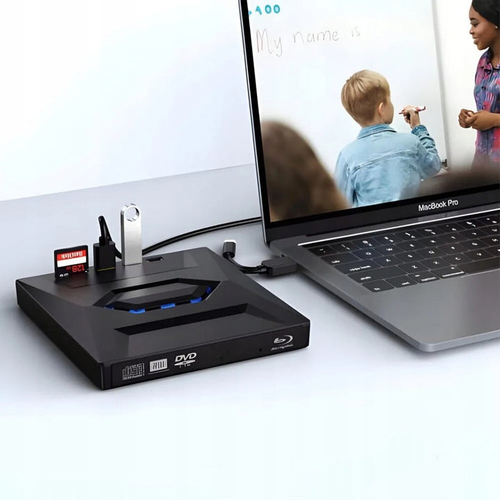 Multi-functional external drive: DVD/CD burner with media reader