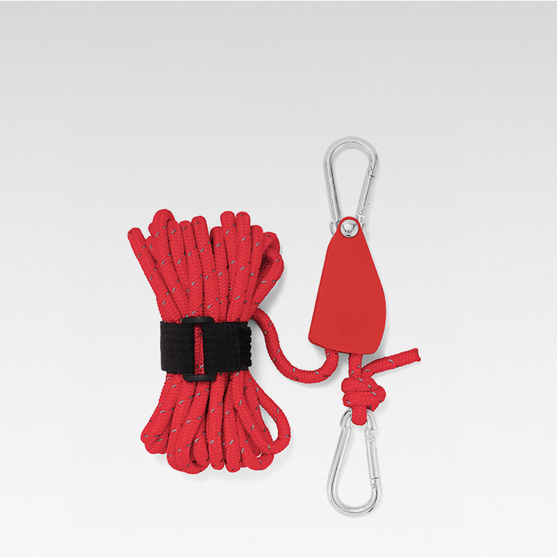 Essential reflective adjustable rope for camping, hiking, and securing outdoor equipment.