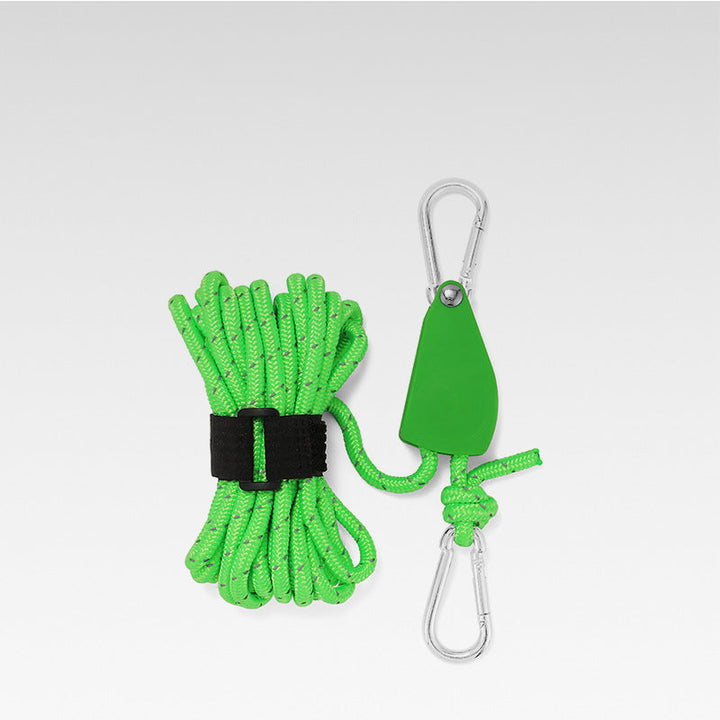 Secure your tent with this reflective adjustable camping rope, essential outdoor survival gear.