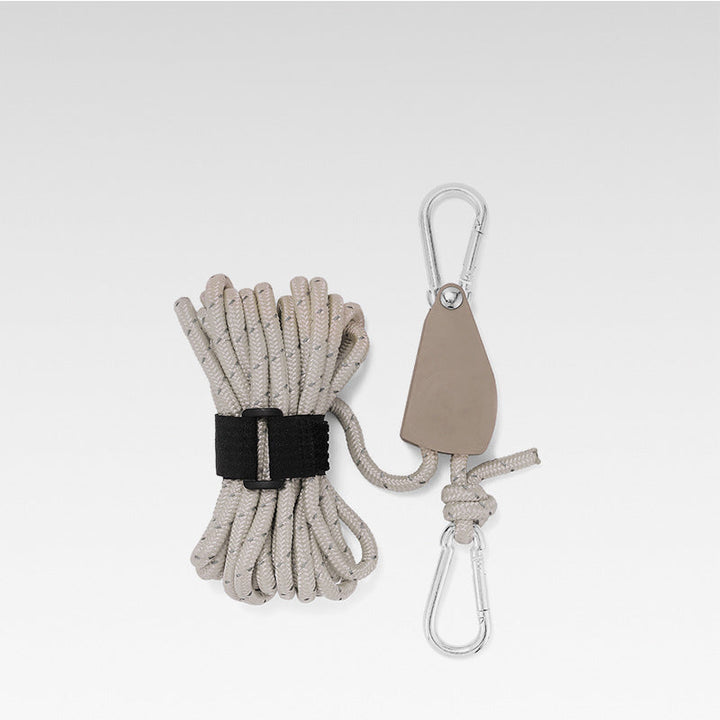 Reflective outdoor rope for camping & hiking; adjustable guy line for secure tent pitching.