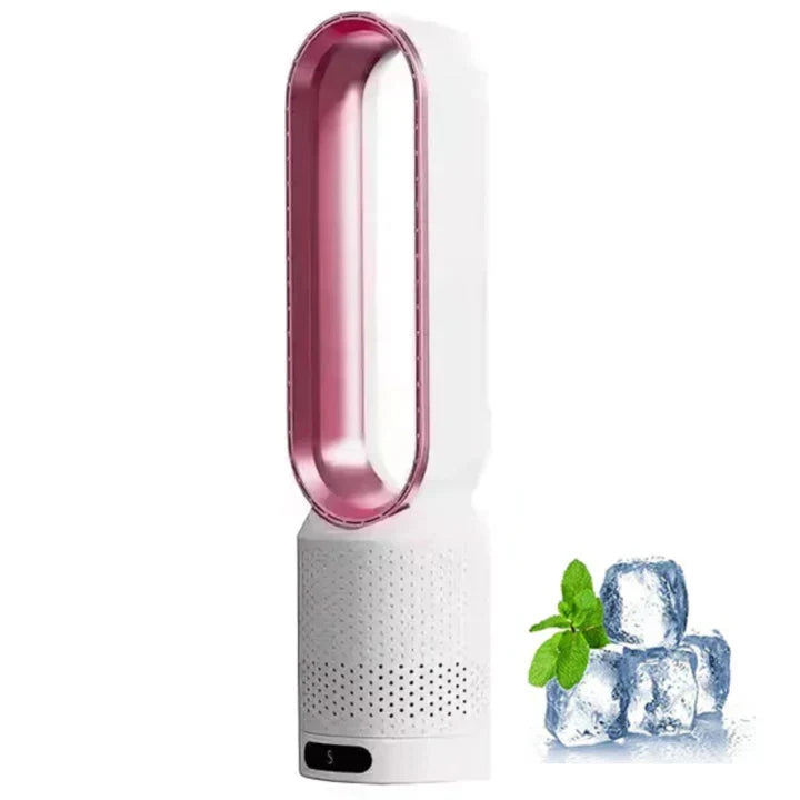 Portable bladeless fan & air purifier for any room. Energy-efficient, quiet, with convenient remote control for home comfort.