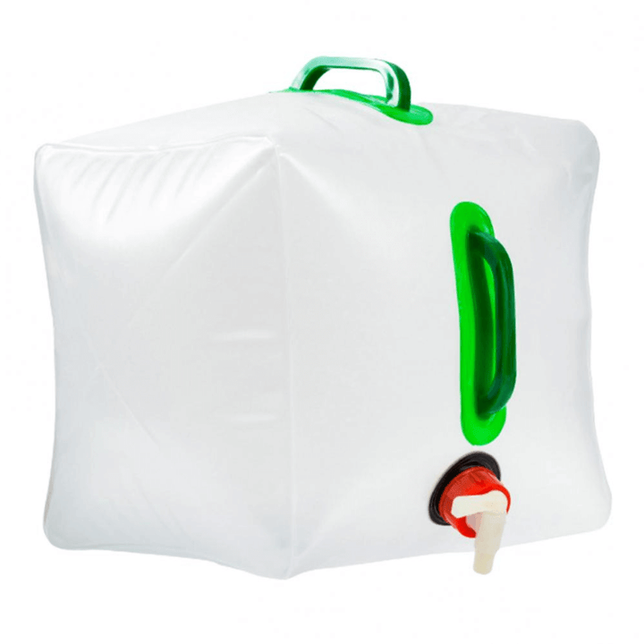 Eco-friendly reusable collapsible water container, perfect for travel & outdoor adventures. Portable water storage.
