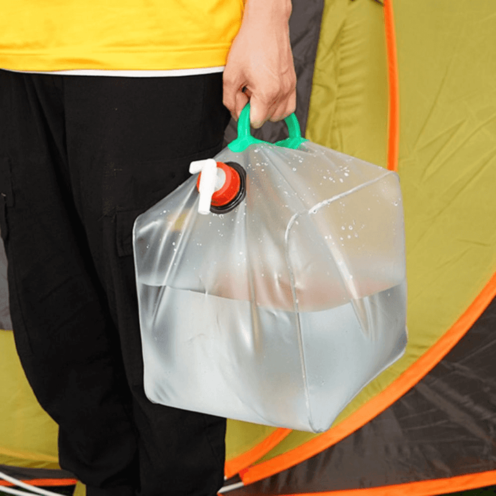 Large capacity collapsible water container for emergency water storage & outdoor adventures. Reusable & portable.