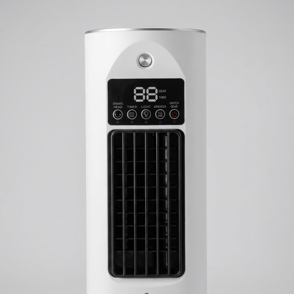 Compact USB desk air cooler and humidifier for small spaces. Features 6 speeds for ultimate personal comfort.