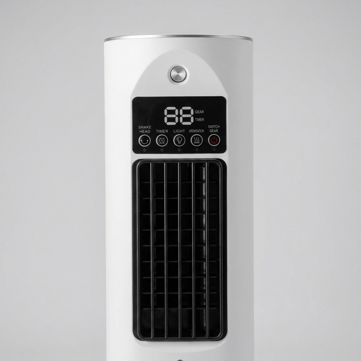 Compact USB desk air cooler and humidifier for small spaces. Features 6 speeds for ultimate personal comfort.