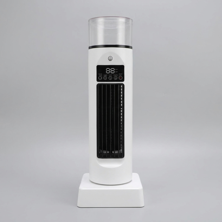 6-speed portable desk air cooler & humidifier, USB-powered, ideal personal cooling solution for dorms & offices.