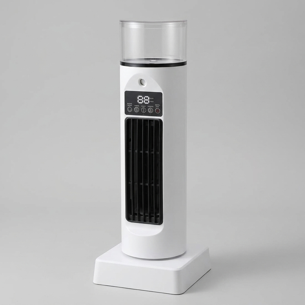 Efficient portable desk air cooler & humidifier. USB-powered, 6 speeds for personal cooling in any small space.