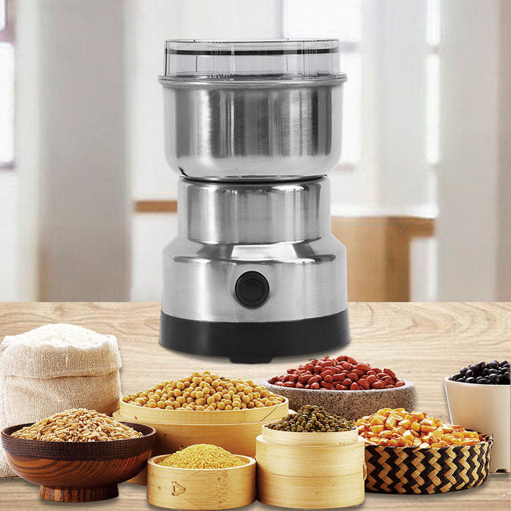 Easy-to-use one-touch portable electric grinder for dry ingredients like coffee, herbs, & spices.