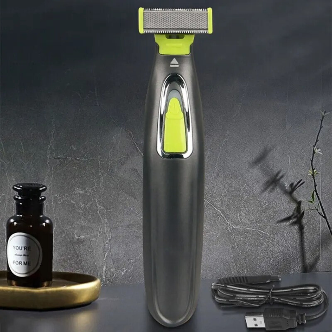 Rechargeable unisex electric body shaver, providing a smooth, precise trim for all body types. Cordless grooming.