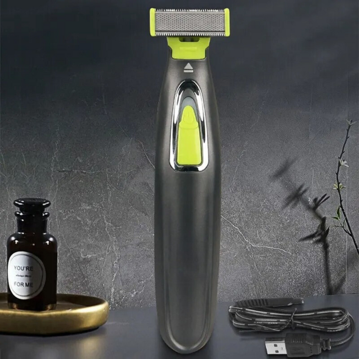 Rechargeable unisex electric body shaver, providing a smooth, precise trim for all body types. Cordless grooming.