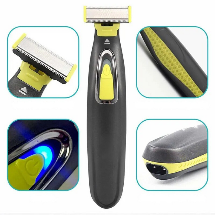 Travel-friendly unisex electric body razor for quick, smooth shaving. Rechargeable and powerful cordless shaver.