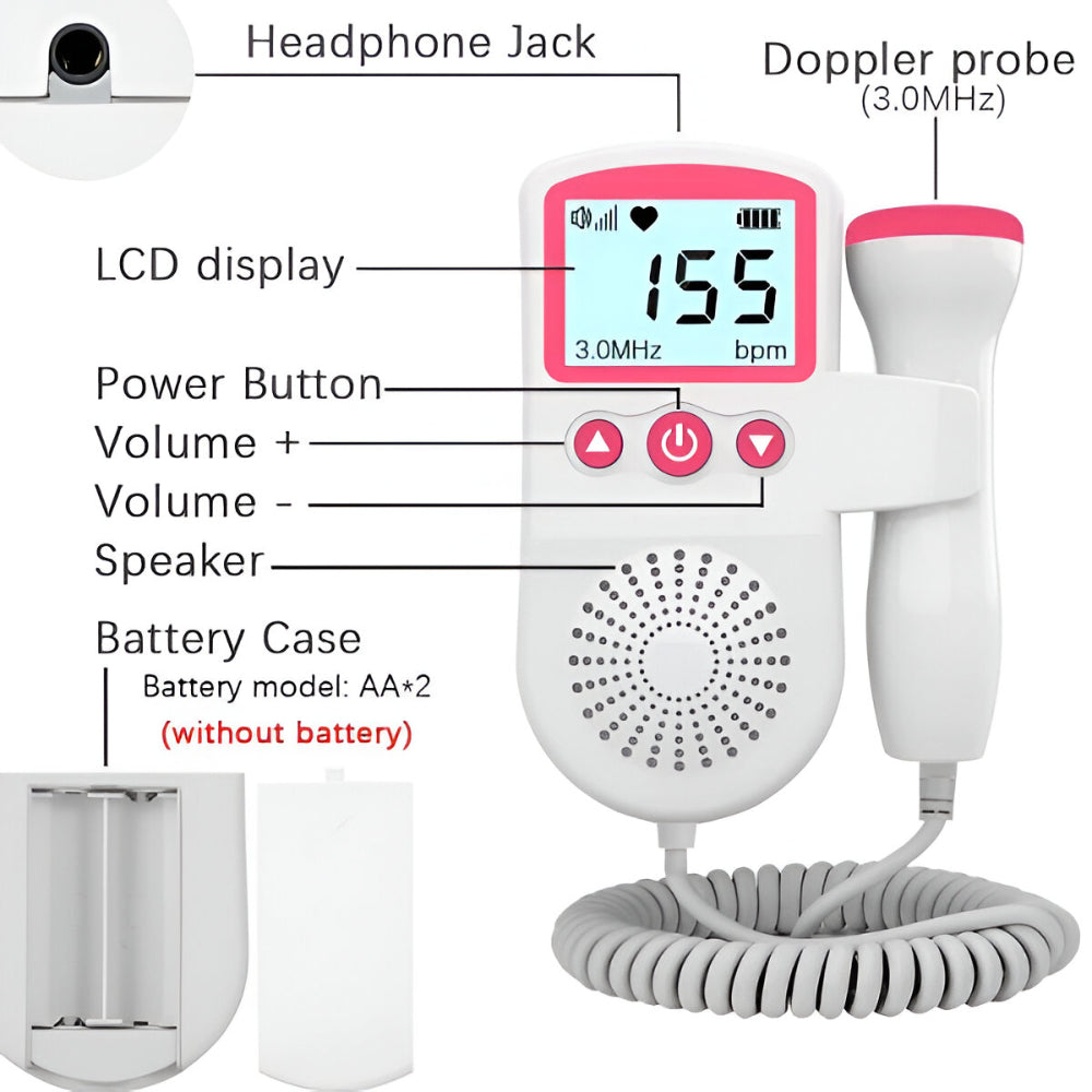Maternity fetal doppler heart rate monitor, ensuring peace of mind for expecting parents.